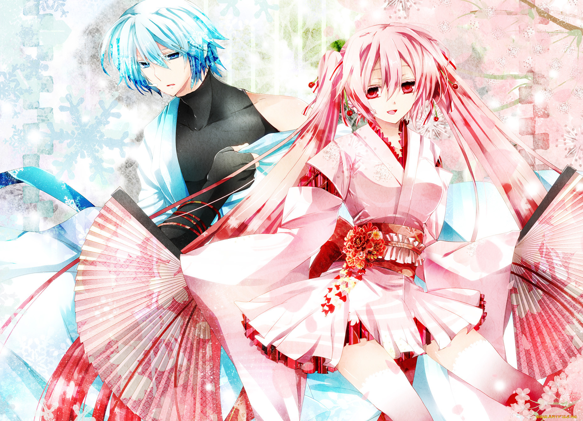 vocaloid, , sakura, miku, hatsune, mikuo